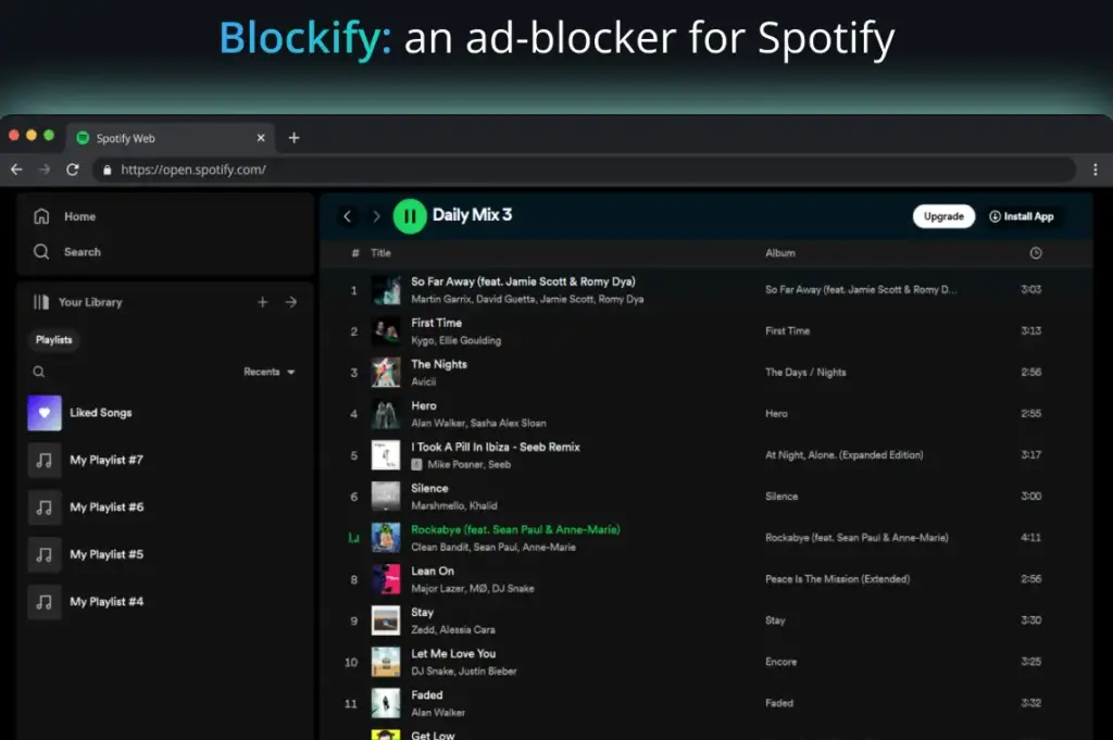 Blockify ad blocker for Spotify chrome extension